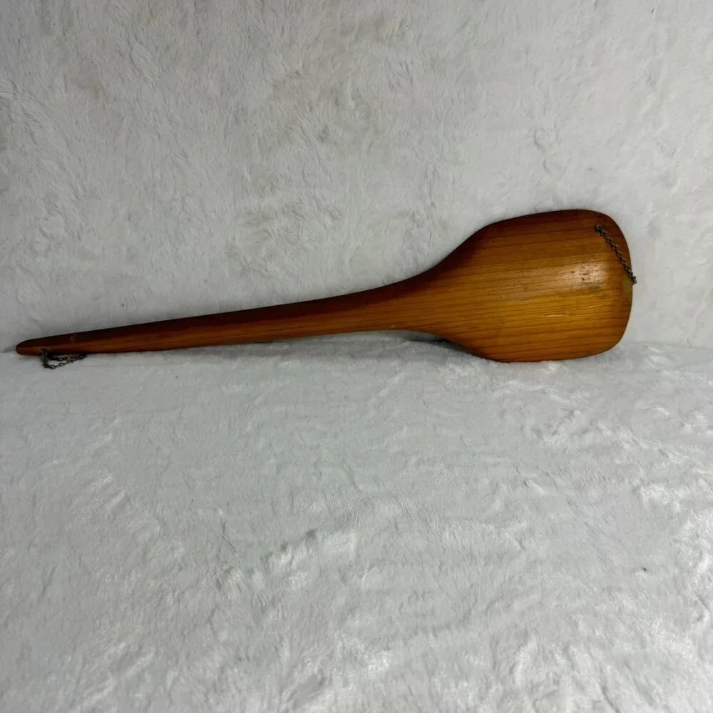 Spanish Traditional Hand-Painted Rustic Wood Spoon Artwork, 1970s wall decor